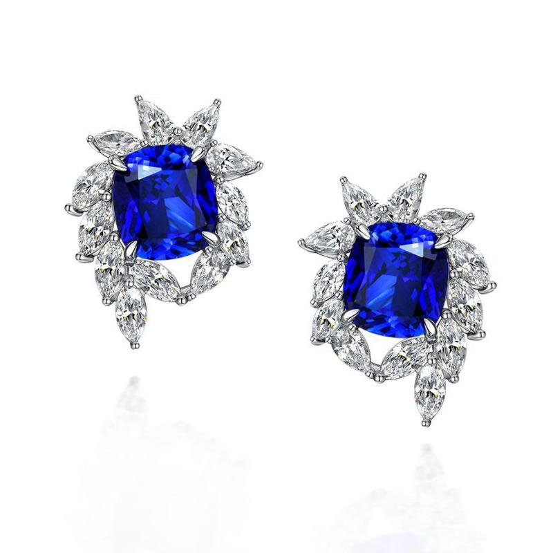 Gica Gema Женские серьги с цветочным узором из стерлингового серебра 925 пробы, кроваво-красные женские толстые квадратные 10*11, изящные ювелирные изделия высокого качества, подарок