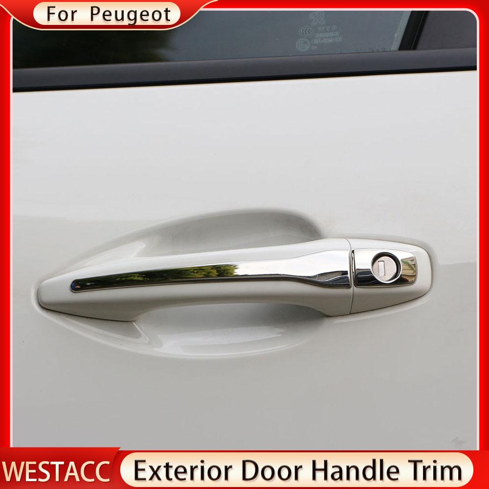 8 шт., наружная дверная ручка автомобиля из нержавеющей стали, декоративная наклейка для Peugeot 2008 2014-протектор