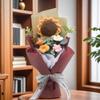 Crochet Knitted Flowers Bouquet Handmade Bouquet Arrangement Crochet Bouquet Artificial Flowers Handmade Sunflower Birthday