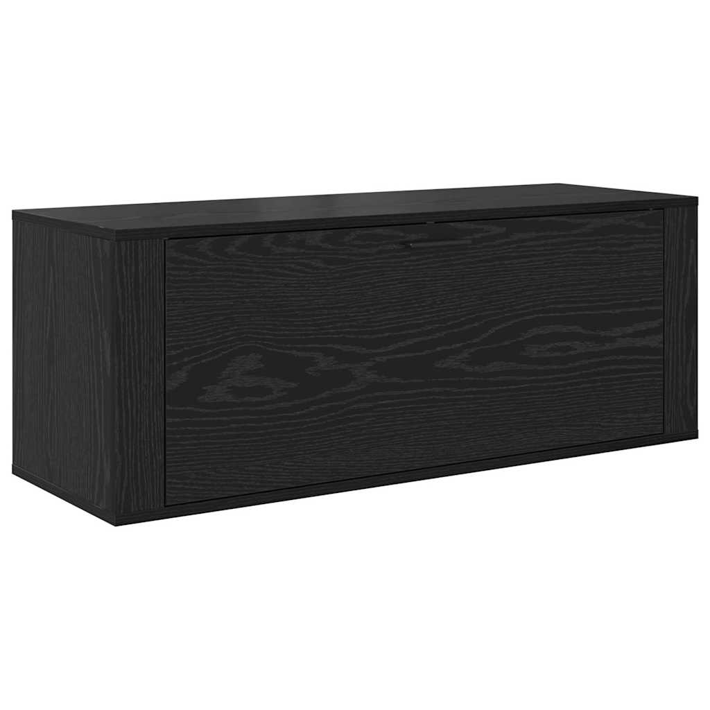 Shoe Cabinet with Shelf Black Oak Effect 100 x 35 x 38 cm