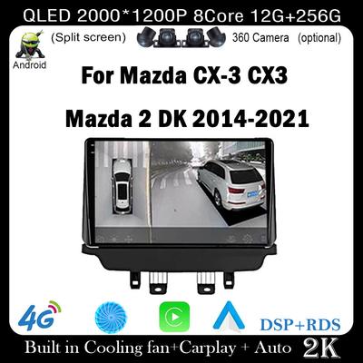 Android 14 для Mazda CX-3 CX3 Mazda 2 DK 2014-2021 QLED IPS CarPlay DSP автомобильное радио GPS мультимедийный плеер навигация HU DVD 4G LTE