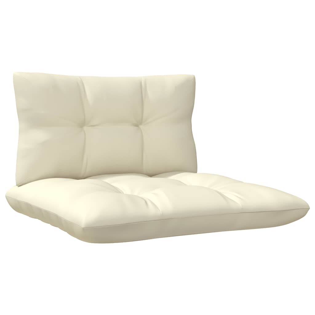 3 Piece Garden Lounge Set with Cream Colored Cushions Solid Pine Wood