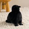 Cuddly Animal Toy for Kids Realistic Plush Crow Toy, Soft Stuffed Bird Cute Halloween Simulation Figurine Black Raven Doll Kids, Holiday Party