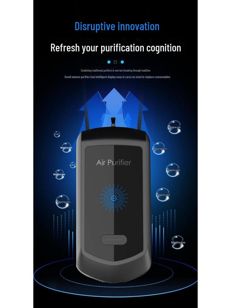 Носимый персональный очиститель воздуха с отрицательными ионами