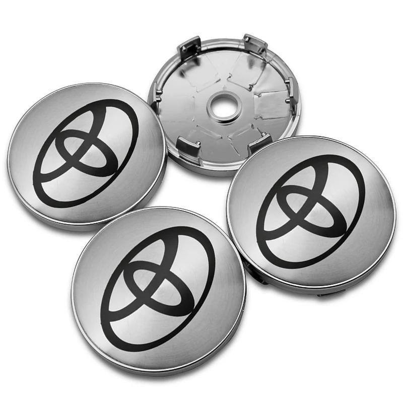 4Pcs 56mm 60mm 62mm 57mm Car Wheel Center Hub Cap Stickers Accessory For Toyota Rav4 Yaris Avensis Corolla Camry crown Rim Cover