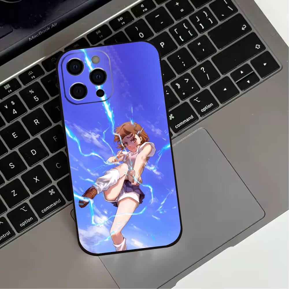 Misaka Mikoto Phone Case For iPhone 17,16,15,14,13,12,11 Plus,Pro Max,XS,Soft Silicone Black Cover