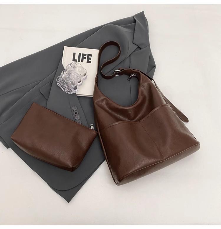 Сумка-ведро женская 2024 года, новая модная осенне-зимняя сумка высокого класса, универсальная в этом году, популярная женская сумка-мессенджер в стиле ретро