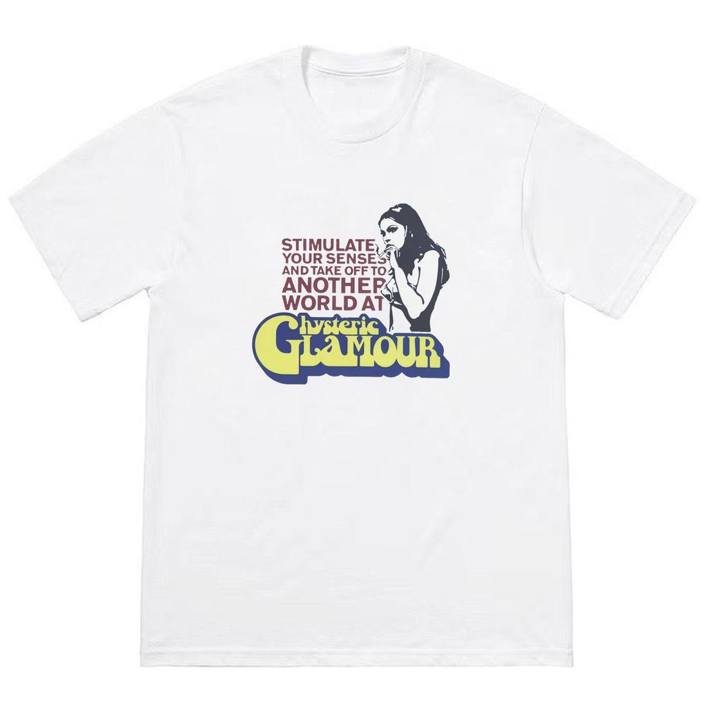 2026 Hysteric Glamour Футболка Американский Ретро Футболка Уличная Культура Модный Бренд Футболка Нишевая Высокое Качество Тренд Короткий Рукав Инстаграм