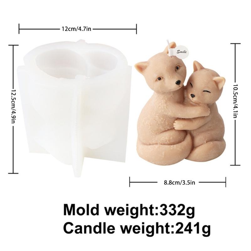 Форма для ароматерапии свечей в виде лисы-обнимашки, ароматизированные свечи в форме медведя, силиконовая форма, формы для ароматерапии из смолы, формы для брелоков своими руками