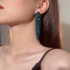 Премиальное чувство роскоши супер-вспышки длинные серьги с кисточками из кристаллов модный темперамент универсальные серьги вечерние серьги женские серьги 1 пара
