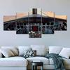 5 Panel Aircraft Cockpit Wall Art Canvas Painting Airplane Interior Scenery Poster Modern Living Room Bedroom Modular No Frame