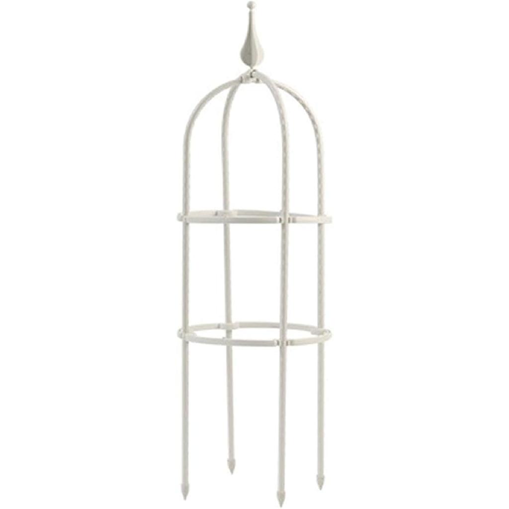 Tower Obelisk Garden Trellis, Durable Metal with Plastic Coating U-Shaped Plant Flower Support Stand Morning Glory Ivy Roses Clematis, Black