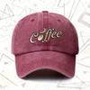 pc CoffeeThemed Vintage Washed Style Baseball Cap Compatible for Men  Women  Solid Coffee Bean Print AllSeason Hat Hand W