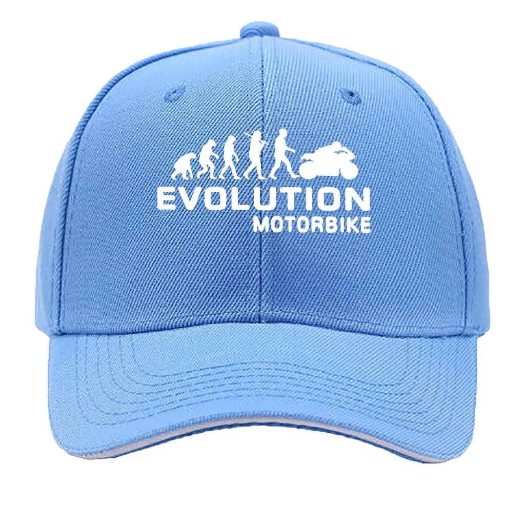 UnisexS Evolution Motorbike Print Outdoor Hat Woven Textile Machine Washable Sandwich Baseball Cap