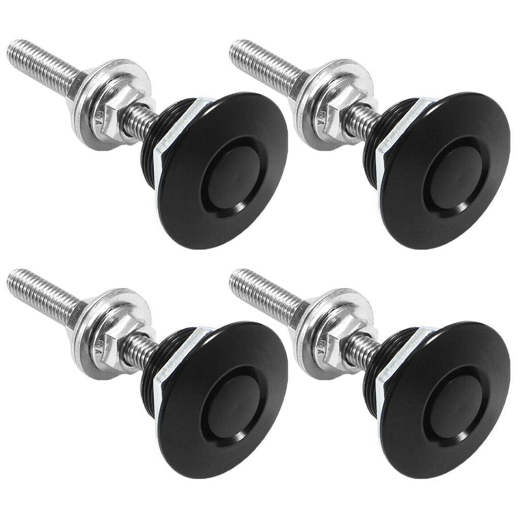4pcs Push Button Billet Universal Aluminum Quick Release Racing Car Front Bumper Hood Pin Engine Bonnet Lock Latch Clip Body Kit