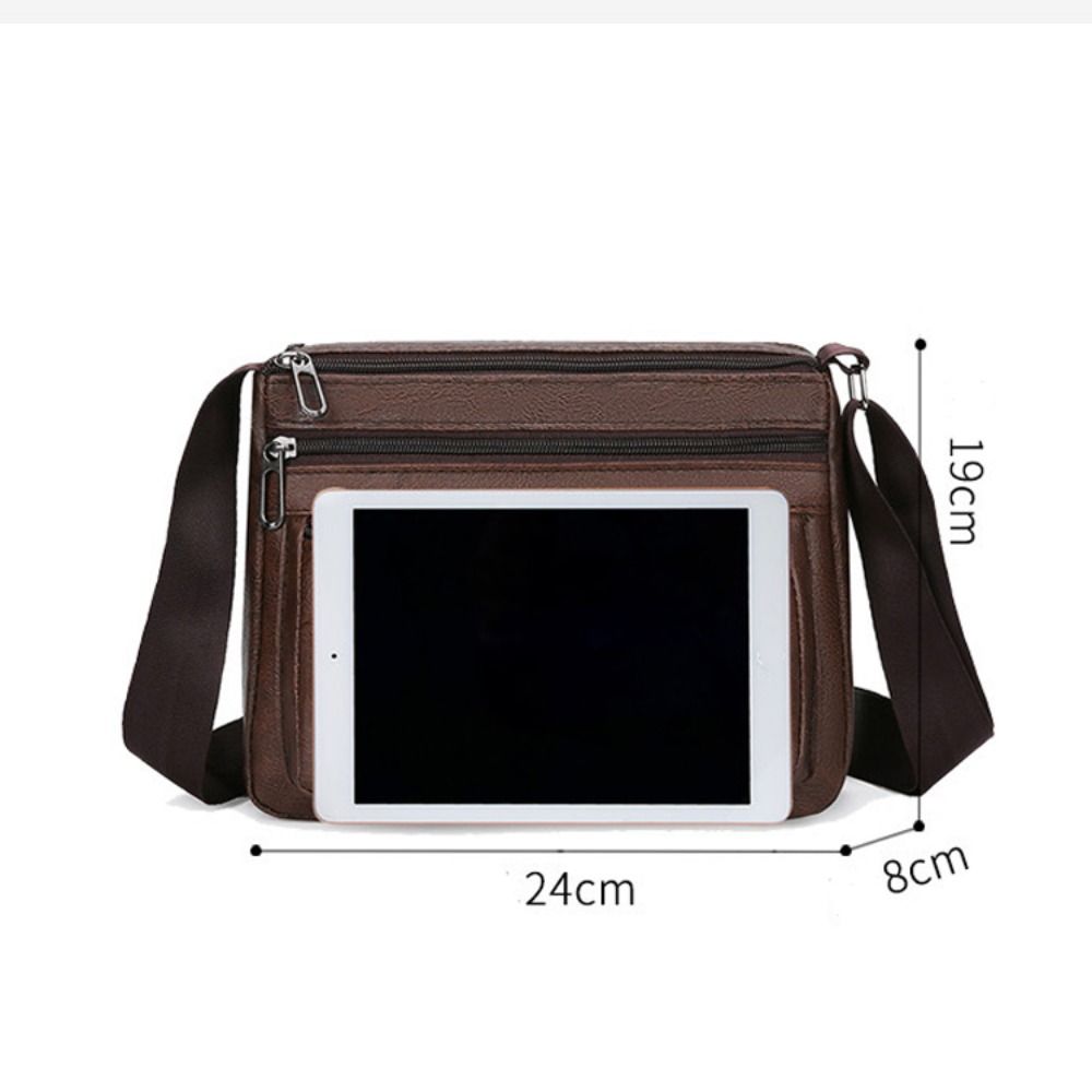 PU Leather Shoulder Bag Large Capacity Business Man Messenger Bag New Men's Crossbody Bag