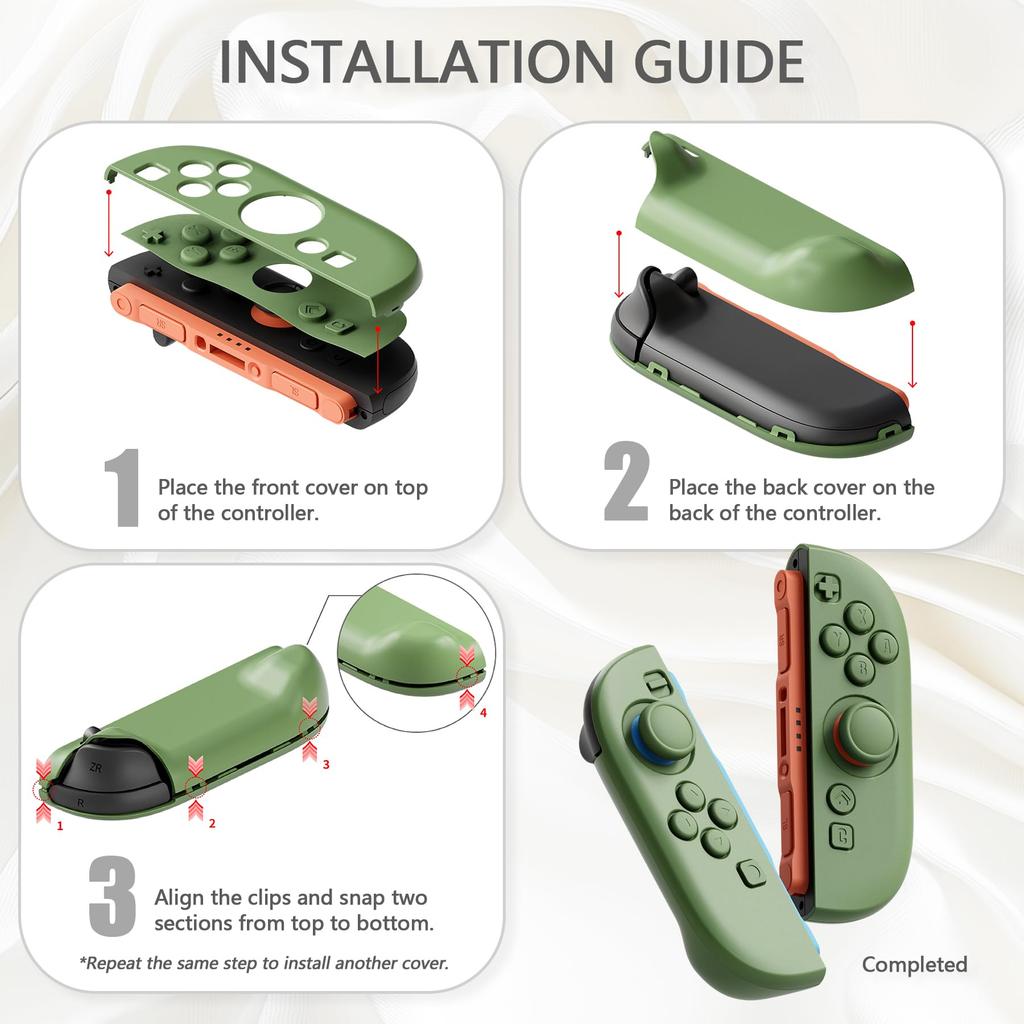 PlayVital Жесткий защитный чехол для док-станции Nintendo Switch 2 Складная подставка Накладки на стики Цвет: Матовый зеленый (2025), Совместимый, и –