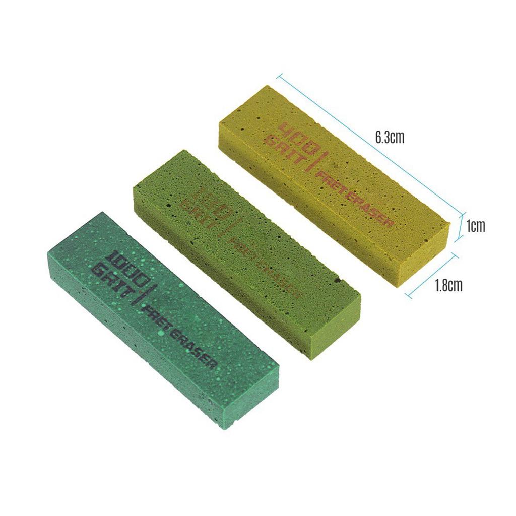 Guitar Fret Polishing Erasers Abraisive Rubber blocks for Polishing Fret Wire 180 Grit & 400 Grit &1000 Grit Set of