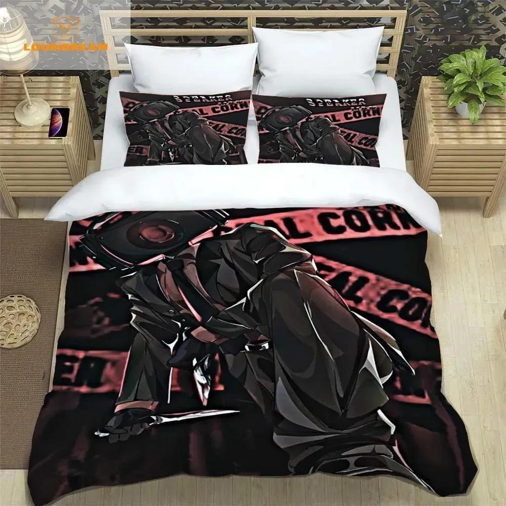 Skibidi Toilet Funny Kprl Speaker Cartoon Duvet Case Pillowcase Beddding Set Twin Full King for Boys Adults Bedroom