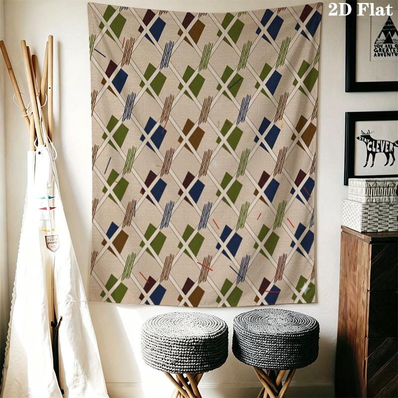 Simple Geometry Wall Tapestry Aesthetic Wall Hanging Printed Fabric Blanket Decorative Tapestries for Bedroom Living Room Home Decor