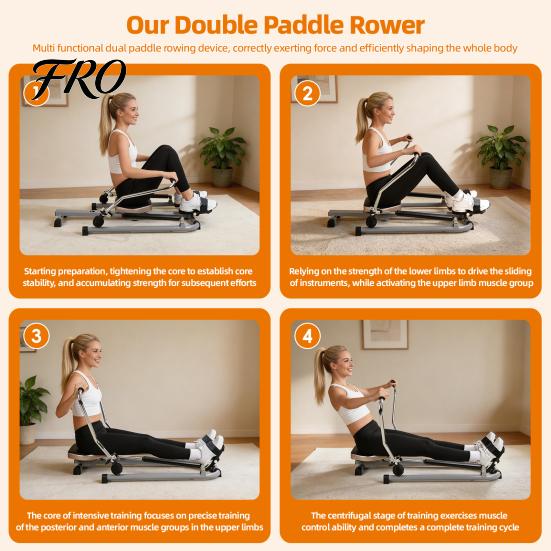 Water Rowing Machine Home Machine, Hydraulic Rower with LCD Monitor, Adjustable Resistance up to 110LBS Exercise & Large Cushioned Seat, 265LBS Quiet