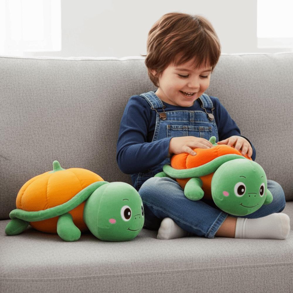 Fluffy Pumpkin Turtle Plush Toys Persimmon Turtle Animal Plush Doll Turtle Stuffed Doll  Car Decor
