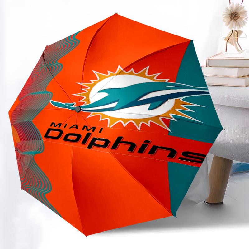Складной зонт с принтом логотипа Miami Dolphins, для улицы, отдыха и путешествий, прочная ткань зонта, подарок на день рождения и праздник