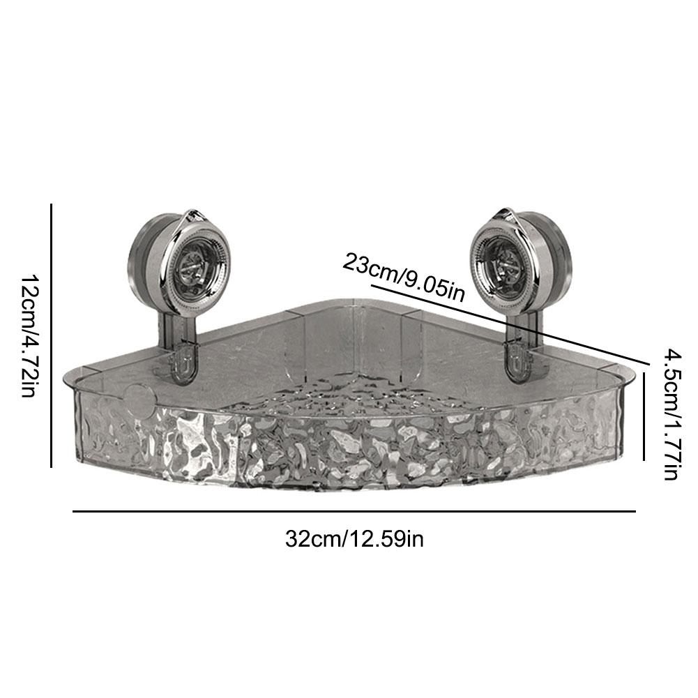 Suction Cup Bathroom Storage Shelf No Drill Clear Wall Caddy Multifunctional Floating Shelf Shampoo Holder Bathroom Accessories