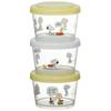 Skater Storage Container Set of 3 240ml Side Dishes Snoopy Watercolor Made In Japan SIJ3-A