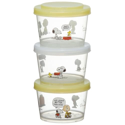 Skater Storage Container Set of 3 240ml Side Dishes Snoopy Watercolor Made In Japan SIJ3-A