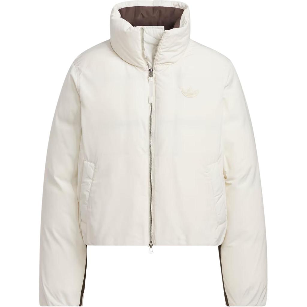 Adidas Originals FW24 Non-Quilting Short Down Stand Collar Comfortable Warm Sports Down Jacket Women Jacket Wonder-White JD3788
