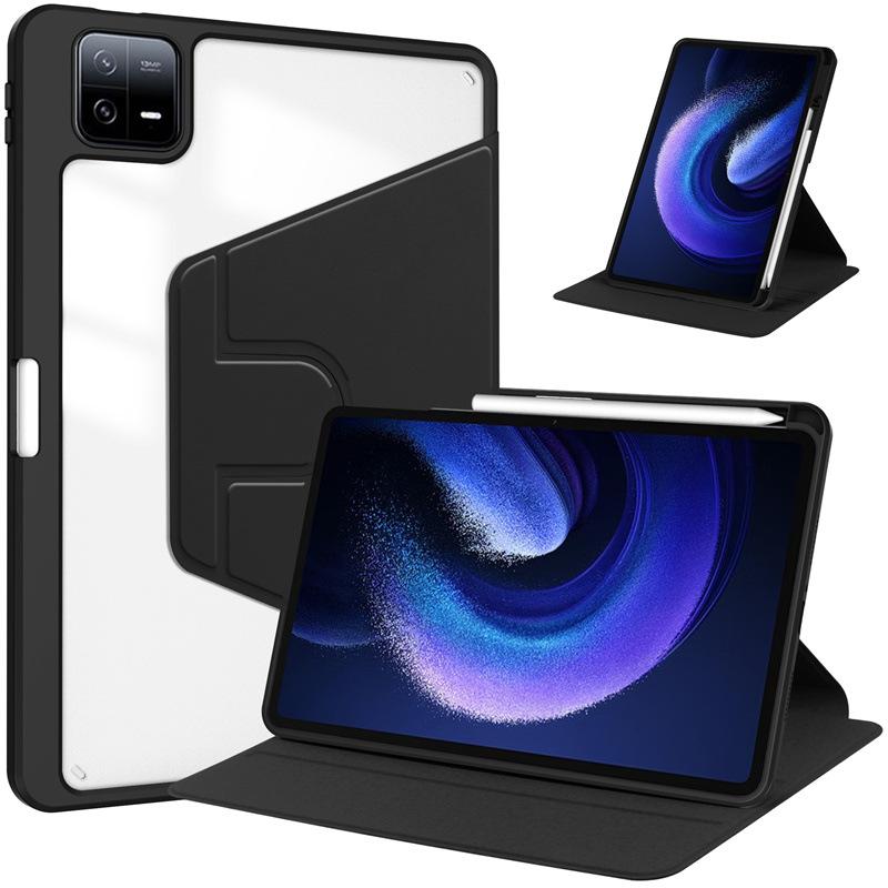 360 Rotation Stand Case For Xiaomi Mi Pad 8 7 6 5 Pro Redmi Pad 2 SE 11 12.1 inch Tablet Case Clear Hard Acrylic Cover Case