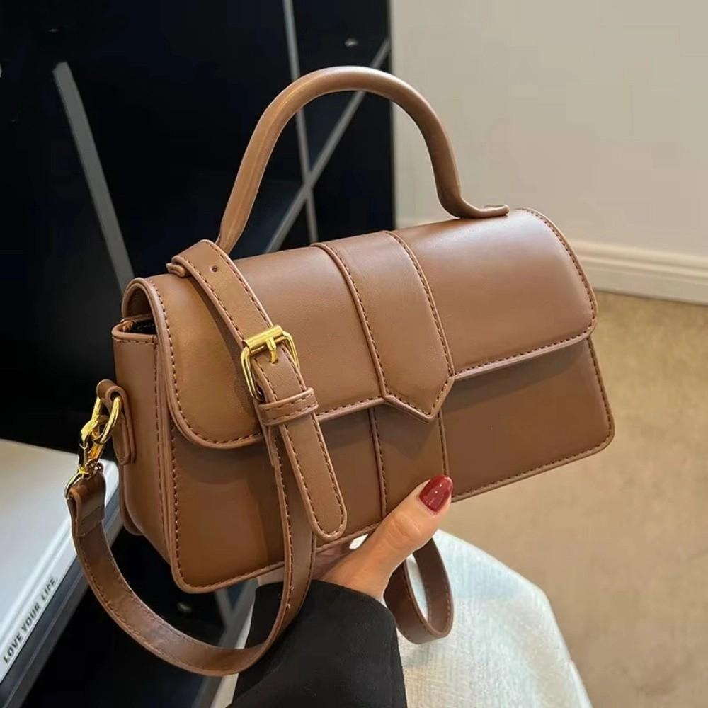 Pu Leather Women Commute Crossbody Bag Square Carrying Vintage Underarm Handbag Minimalist Waterproof Fashion Shoulder Bag