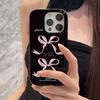 Корейская мода Милый розовый галстук-бабочка Чехол для телефона Для iPhone 16 15 14 12 13 11ProMax Mini Pro XR XS 7 8 Plus Защита от падения Y2k
