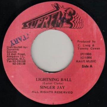 7inch Record SINGER JAY Lightning Ball NONE Supreme 1988 Jamaica Reggae Ska Dub Used