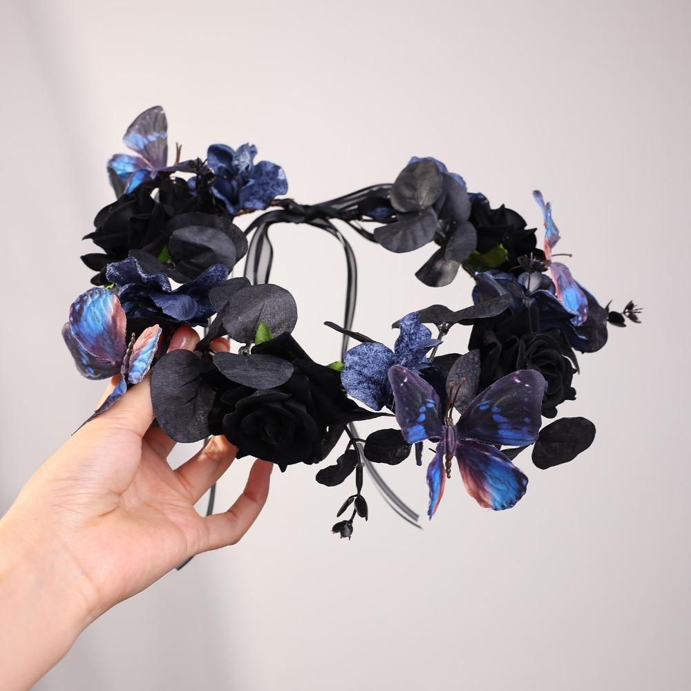 Fashion Simulation Flower Headband Plastic Gothic Headband Cosplay Headband Halloween Party