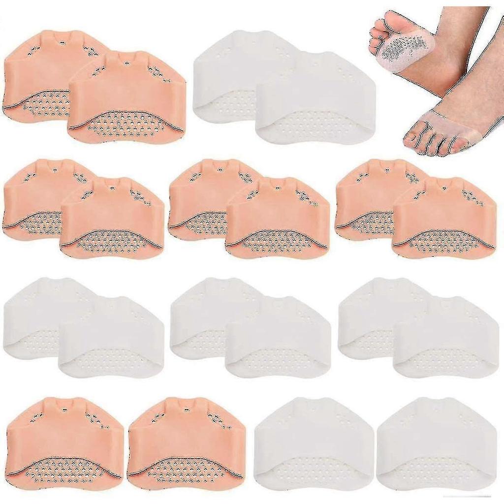10 Pairs Metatarsal Pads, Gel Foot Pads Forefoot Cushions Bone Pad Breathable