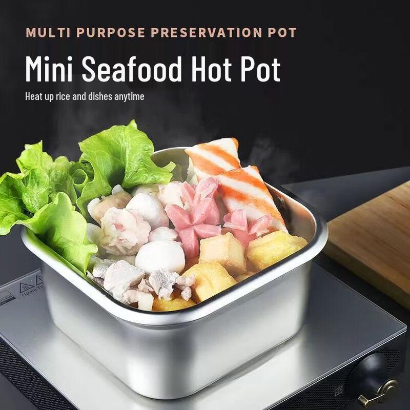 Вместительный ланч-бокс из нержавеющей стали 304.