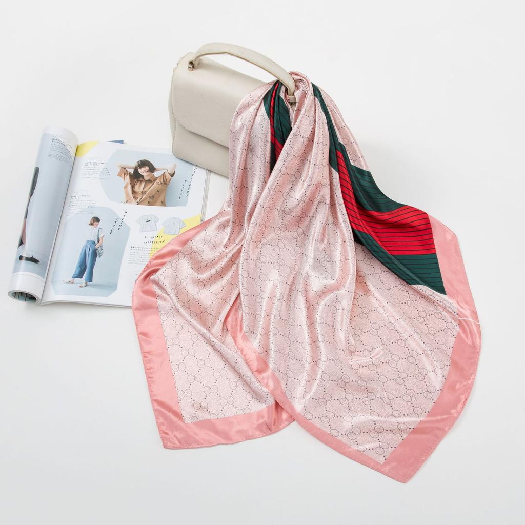 Большой квадратный шарф из искусственного шелка 90 см. Шелковый шарф женский. Новинка 2024 года. Весенние и осенние модели зарубежной модной рубашки. Большой квадратный шарф. Материнский шарф.