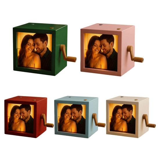 Yousheng Индивидуальная фото-раскладушка Ручная анимационная книжка-раскладушка с фото Картинная коробка со светом Персонализированная фото-раскладушка Рамка Машина для анимации Подарки на Рождество