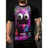 Летняя креативная футболка с 3D-печатью, короткий рукав, модная, удобная, мягкая, дышащая, большая, свободная, мужская футболка