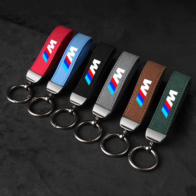 Car Suede Keychain Leather Key Chain For BMW M Power Performance M3 M5 X1 X3 X5 X6 E46 E39 Car Key Strap Waist Wallet Keyrings ysdn68