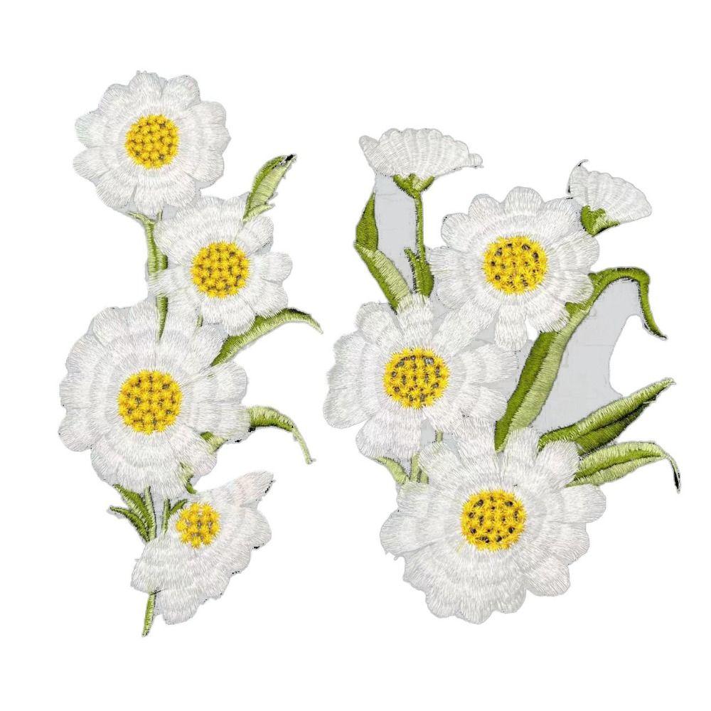 Daisy Clothing Applique Elegant Clothes Patches Flower Embroidered Patches  Sewing