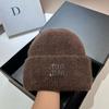 [Rabbit Fur] Min Thickened And Enlarged Double-Folded Edge Small Knitted Hat Winter Warm Plush Hat