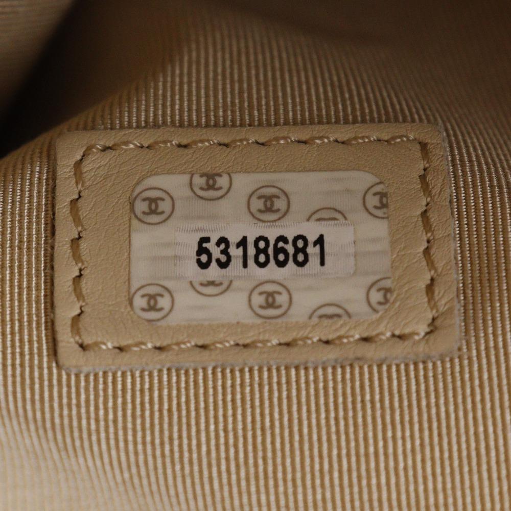 Chanel COCO Mark Shoulder Bag Beige Lambskin Women Used