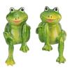 2pcs Resin Frogs Statue Outdoor Garden Decoration Sculpture For Home Desk Garden Ornament