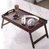 Wood Bed Tray Eating Table with Handles Folding Legs for Bedroom Multipurpose Food Platter
