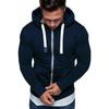 Spring And Autumn New Men's Solid Color Cardigan Hooded Fleece Casual Coat