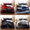Постельный комплект с принтом спортивного автомобиля из фланелевого материала для комфортного сна подростка