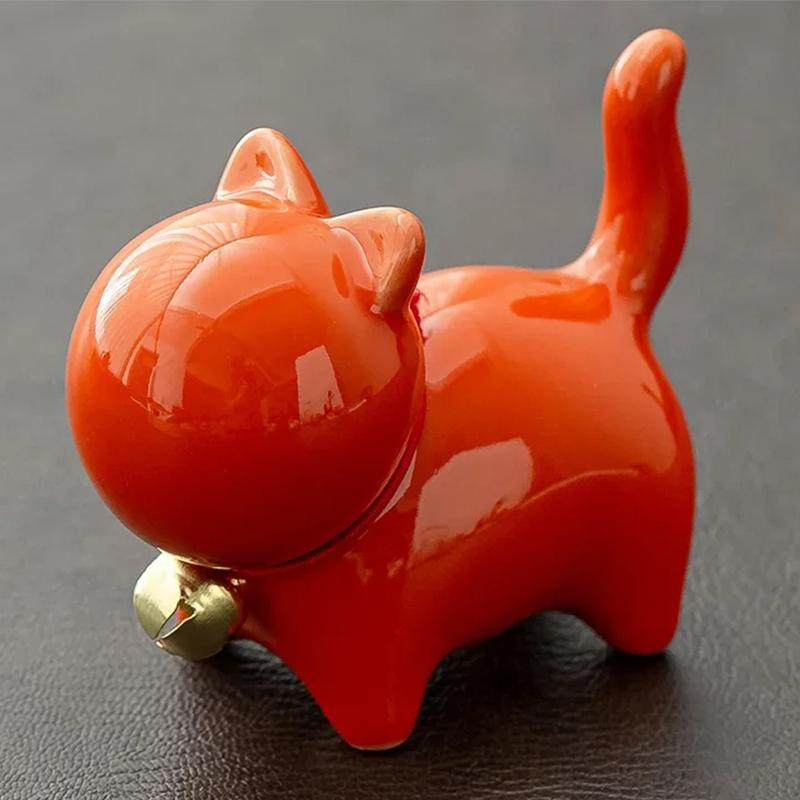 Творческая керамика Милый котенок Орнамент Животное Микро Пейзаж Чай Питомец Украшения для Домашнего Стола Чайный Набор Аксессуары Чайная Игра